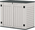 Patiowell Outdoor Storage Shed - Horizontal Storage Shed for Patio, Garden, Backyards, Multi-Opening Door Easily Storage for Trash Cans, Lawn Mower, Tools, 36 Cu Ft Without Shelf, Grey