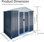 Heavy-Duty Outdoor Garden Shed with Aluminum Alloy Frame, Hinged Door, and Stable Foundation for Secure Storage (6x4 Feet Grey with Metal Base)