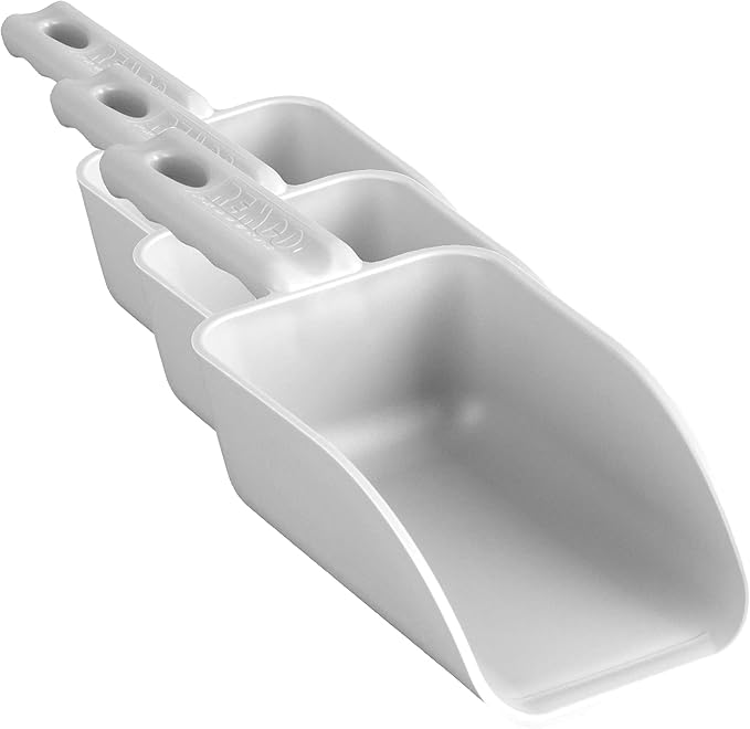 Vikan Remco 63005 Color-Coded Plastic Hand Scoop - BPA-Free Food-Safe Kitchen Utensils, Restaurant and Food Service Supplies, 16 oz, White (Pack of 3)