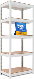 HOMEDANT House 5 Tier 24.1" W Laminated Metal Shelving Unit Adjustable Storage Utility Rack Heavy Duty Shelves Organization Multipurpose Shelf Kitchen Garage Pantry Closet 1 Pack | House, Adjustable, Utility Rack, Shelves, Organization, Multipurpose