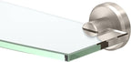 Gatco 5466 Locke Glass Shelf, Satin Nickel/Wall Mounted 20.13" X 5.38" Tempered/Floating Rectangle Glass Shelf for Bathroom