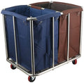 2-Bag Laundry Sorter Cart,Laundry Basket with Wheels Heavy Duty Rolling Carts, Industrial Laundry Rooms Organizer Cart for Linen Clothes Storage