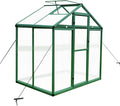 6x4 FT Outdoor Greenhouse, Polycarbonate Raised Base Greenhouses with Heavy-Duty Aluminum Walk-in Green House for Outdoor, Backyard, Patio (6x4 FT)