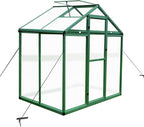6x4 FT Outdoor Greenhouse, Polycarbonate Raised Base Greenhouses with Heavy-Duty Aluminum Walk-in Green House for Outdoor, Backyard, Patio (6x4 FT)