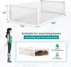 PARANTA 12-Piece Boot and Shoe Storage Box, Stackable Clear Plastic Shoe Box, Space-Saving Shoe Organizer for Boots, Sneakers, and High Heels, Clear