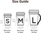 Reusable Neoprene Insulator Sleeve for Iced Coffee & Cold Soda, Coffee Sleeves for Iced & Hot Drinks, Cold Beverage Cooler Compatible with Starbucks, Dunkin (Blue&Pink Leave, Small: 16-18oz)