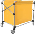 Commercial Laundry Cart with Wheels 220LBS Load Laundry Cart Rolling Laundry Basket with Removable Bag Foldable Laundry Sorter for Home, Hotel, Hospital (Yellow)