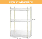 3 Tier Bathroom Organizer Countertop Makeup Perfume Tray Skincare Organizer for Bathroom Dresser Vanity (White)