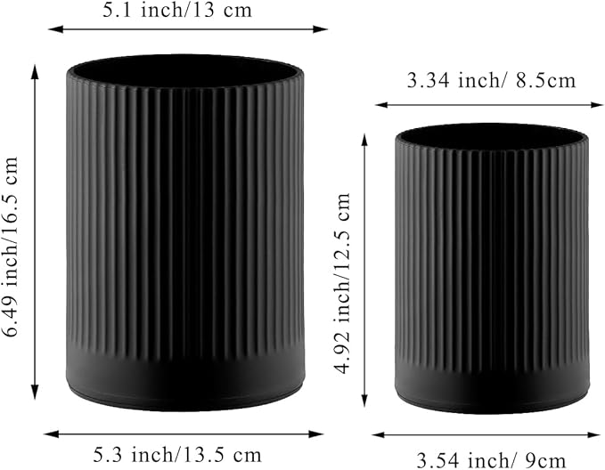 Kyraton Cooking Utensils Holder 2pcs, 360° Rotating Heavy Duty Plastic Kitchen Utensil Holder for Countertop, The Small Utensil Crock for Cutlery Silverware, Tooth Brush, Desk Pencil Pen