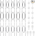 Bilillo 15-Piece Stainless Steel Wall Plate Hangers, 4/6/8 Inch Invisible Decorative Wire Plate Holders with 15 Pieces Wall Hooks for 4 to 10 Inch (Black)