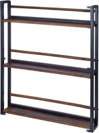 MyGift 3-Tier Wall Mounted Plate Display Rack – Industrial Matte Black Metal & Dark Burnt Wood Storage for 6-10 Inch Plates, Decorative Plate Holder for Kitchen or Dining Room