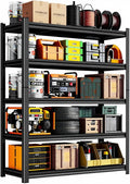 5 Tier Wide Garage Shelving Heavy Duty, Metal Storage Shelves for Garage Organization, Adjustable Utility Shelf, 45.3" W x 18" D x 63" H