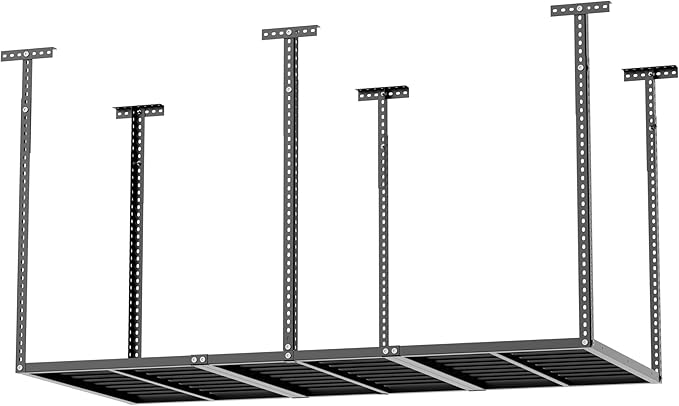 Ceiling Shelf, Ceiling Mounted Storage Racks, Overhead Garage Storage Rack, 3x6ft Garage Ceiling Storage Racks, Heavy Duty Adjustable Racks for Garage Storage, Garage Storage Organization Systerm