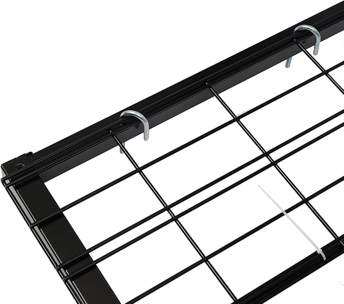 Overhead Garage Storage Rack, 4x4Ft Ceiling Storage Lift 96in Adjustable Height Garage Storage Organization Systerm, Heavy Duty Metal Garages Ceiling Storage Racks, 250lbs Load Capacity (Matte Black1)