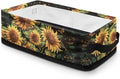 Storage Basket for Organizing Decorative Toilet Paper Storage Bin Multifunctional Organizer Toiletries Basket for Bathroom Closet Shelves Decor, Sunflower Butterfly Black