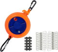 Retractable Camping Clothesline, Adjustable Travel Laundry Rope, Heavy Duty Washing Line with 20 Clothespins & 10 Stoppers for Indoor/Outdoor, Camping, Travel, Courtyard, 33ft (Orange)