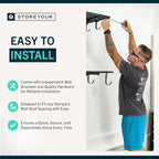 StoreYourBoard Heavy Duty Garage Shelf Wall Mount 2ft x 4ft – Wall-Mounted Shelving for Storage & Organization – Heavy Duty Garage Shelves for Tools, Bins, & Equipment – Holds 400 lbs - Black