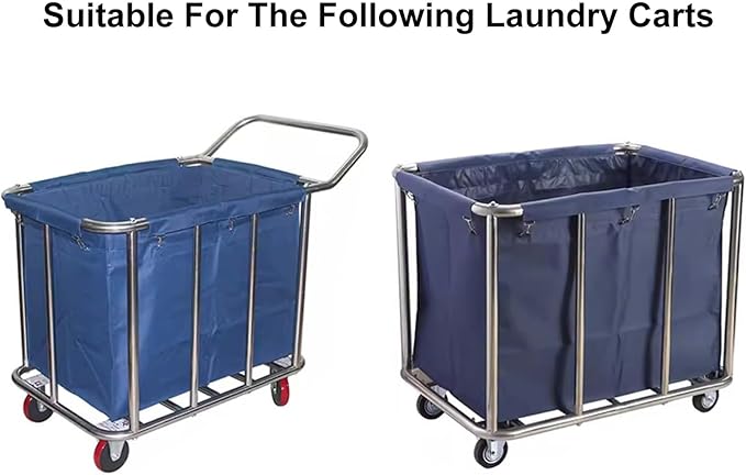Industrial Laundry Cart Replacement Bag, Removable Waterproof Liner Bag, Waterproof High Capacity Thickened Commercial Cloth Cleaning Cart Bag, for Rolling Laundry Basket, Laundry Cart(Blue)