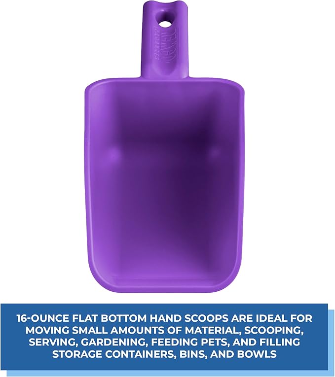 Vikan Remco 63008 Color-Coded Plastic Hand Scoop - BPA-Free Food-Safe Kitchen Utensils, Restaurant and Food Service Supplies, 16 oz, Purple (Pack of 2)