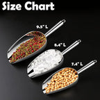 Set of 1 Ice Scoop, Stainless Steel Kitchen Ice Scoop for Canisters or Ice Maker, Food Scoops for Canisters, Freezer, Flour, Dry Foods, Coffee Beans, Pop Corn, Pet Dog Cat Food (Stainless Steel-M)