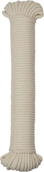 Household Essentials All-Purpose Cotton Clothesline Rope, 100, Off White