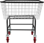 Heavy Duty Laundry Cart with Wheels - 110lbs Large Rolling Laundry Hamper Basket for Home, Bathroom, Commercial Use