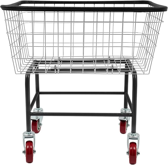 Heavy Duty Laundry Cart with Wheels - 110lbs Large Rolling Laundry Hamper Basket for Home, Bathroom, Commercial Use