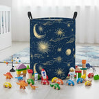 Baby Laundry Basket Baby Nursery Hamper Kids Laundry Basket Toy Storage Bin for Boys Room Decor Gift Baskets for Bedroom Bathroom(Moon Star)