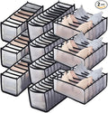 HSLFUAI 10 Pack Drawer Organizer for Bra, Underwear, Sock,Tie Foldable Closet Organizer Drawer Soft Fabric Dresser Drawer Divider Bins for Bra Underwear Socks Ties (10PCS Bra+Underware+Socks)
