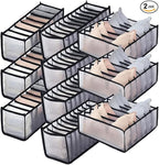 HSLFUAI 10 Pack Drawer Organizer for Bra, Underwear, Sock,Tie Foldable Closet Organizer Drawer Soft Fabric Dresser Drawer Divider Bins for Bra Underwear Socks Ties (10PCS Bra+Underware+Socks)