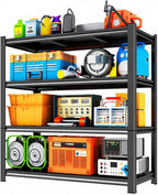 4 Tier Wide Garage Shelving Heavy Duty, Adjustable Metal Shelving Units and Storage for Garage, Warehouse, 45.3" W x 18" D x 53.4" H