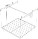 GAOMON Overhead Ceiling Storage Rack 4x4 ft,Heavy-Duty Carbon Steel Garage Lifting Rack with Manual Hand Crank, Adjustable Height, 350 Lbs Capacity, Maximizes Overhead Space for Garages, Basements