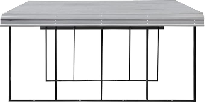Arrow Carports Galvanized Steel Carport, Double Car Metal Carport Kit, 20' x 20' x 9', Eggshell