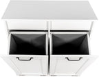 Tilt Out Laundry Sorter Cabinet with 2 Removable Liner Bags,Divided Laundry Hamper Cabinet with Semi-Circular Metal Handle and Barn Door for Space Saving (Style-02)
