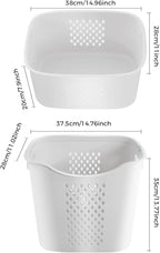 3 Layers Laundry Basket with Wheels, 3 Tier White Laundry Baskets, Rolling Laundry Hamper Cart with Wheels, Removable 3-Tier Laundry Hamper Sorter for Bathrooms, Laundry rooms(White)