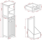 Compact Laundry Sorter Cabinet with Tilt-Out Basket Drawer White, Durable Easy to Assemble Space-Saving Design for Bathroom Laundry Room Balcony Narrow Spaces