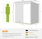Outsunny 6' x 4' Outdoor Storage Shed, Easy to Assemble, Metal Garden Tool Shed with Lockable Door and Gloves for Backyard Garden Patio Lawn, Dark Gray