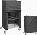 Waterproof Dustproof Shelf Cover for Wire Shelving and Storage Rack, 36" W x 18" D x 54" H, Heavy-Duty Dust Cover with Nylon Buckle and Hook & Loop Closure (Black, No Shelves)