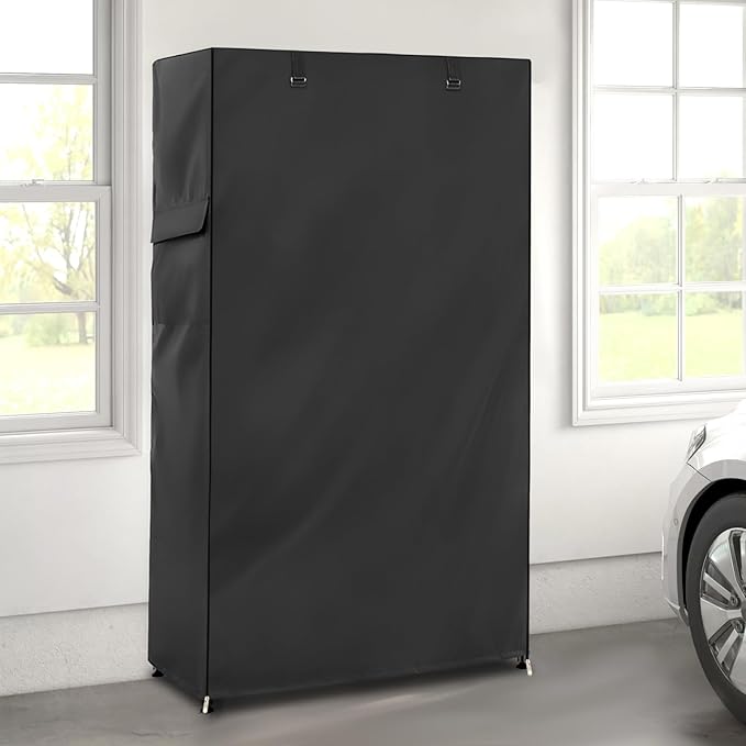 Wire Shelf Cover,600D Heavy Duty 100% Waterproof Shelf Covers for Wire Shelving,Outdoor Storage Shelves Cover for Metal Rack,36.2" W x 20.5" D x 60" H,Black