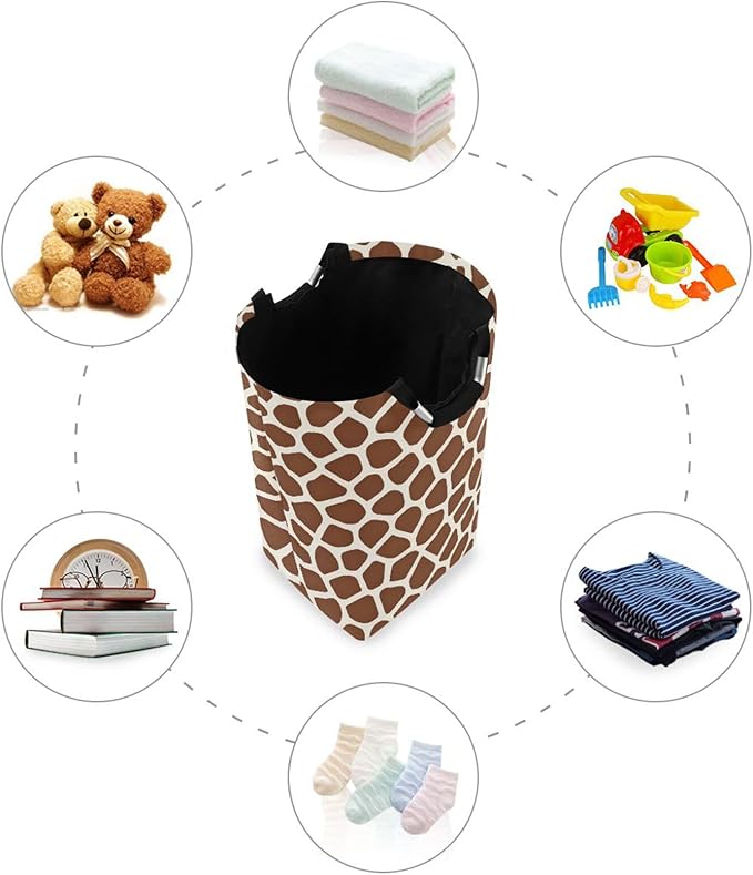 Giraffe Skin Laundry Basket for College Dorm,50L Collapsible Portable Laundry Hamper Storage Basket for Toys Clothes Organizer