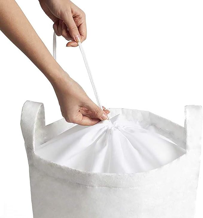 Ambesonne Cartoon Laundry Bag, Poisonous Amanita Mushroom Pattern with Foliage and Berry Silhouettes, Hamper Basket with Handles Drawstring Closure for Laundromats, 13" x 19", Pale Sage Green White