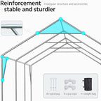 ADVANCE OUTDOOR 12x20 ft Canopy Garage Heavy Duty Carport Car Boat Shelter Party Tent, Adjustable Peak Height from 9.5ft to 11ft, Gray