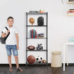 BestOffice | 5-Tier Wire Storage Shelves | 14x24x60 | Black| Heavy-Duty Metal Shelf, Holds Upto 750 lbs | No-Tool Assembly | Ideal for Home & Garage Shelving