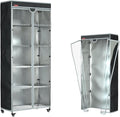 Wire Rack Cover 42"x19"x72" – Waterproof Dustproof Cover for Wire Shelving & Clothes Rack, Clear PVC Front & T-Zipper (No Shelves,Black)