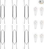 Bilillo 6 Pack Plate Hangers for The Wall, Suitable for 12-16 Inch Decorative Plate,Invisible Heavy Duty Wire Plate Holder with Wall Hooks, Plate Hangers for Displaying Plates, Platter, Dish (Black)