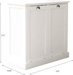 Two-Compartment Tilt-Out Laundry Sorter Cabinet-White