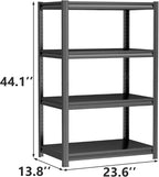 4-Tier Metal Garage Shelving Heavy Duty Adjustable Storage Shelves 2000lbs Capacity Steel Shelving Units Tool Rack Corner Shelf for Heavy Equipment and Tools (23.6" W × 13.8" D × 44.1" H)