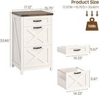 3 Drawer Small File Cabinet, Farmhouse Vertical Filing Cabinet Fits Letter/A4 Size, Wooden File Cabinets Printer Stand for Home Office, Living Room, Rustic White