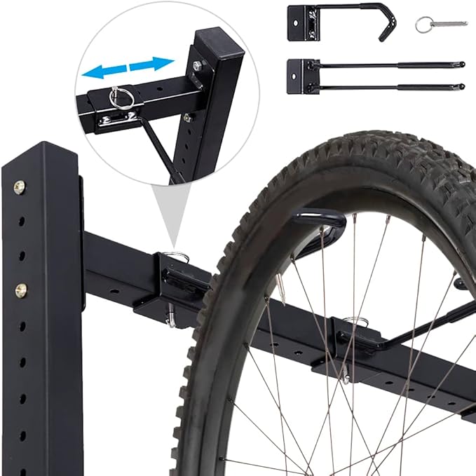 Bicycle Storage Rack for Garage, Freestanding Bike Storage Rack Max 5 Bikes, Heavy-Duty Solid Steel Bike Racks for Garage for Home and Garage Organizer