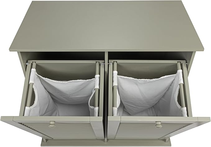 Household Essentials Tilt-out Cabinet Laundry Sorter with Shutter Front, Grey